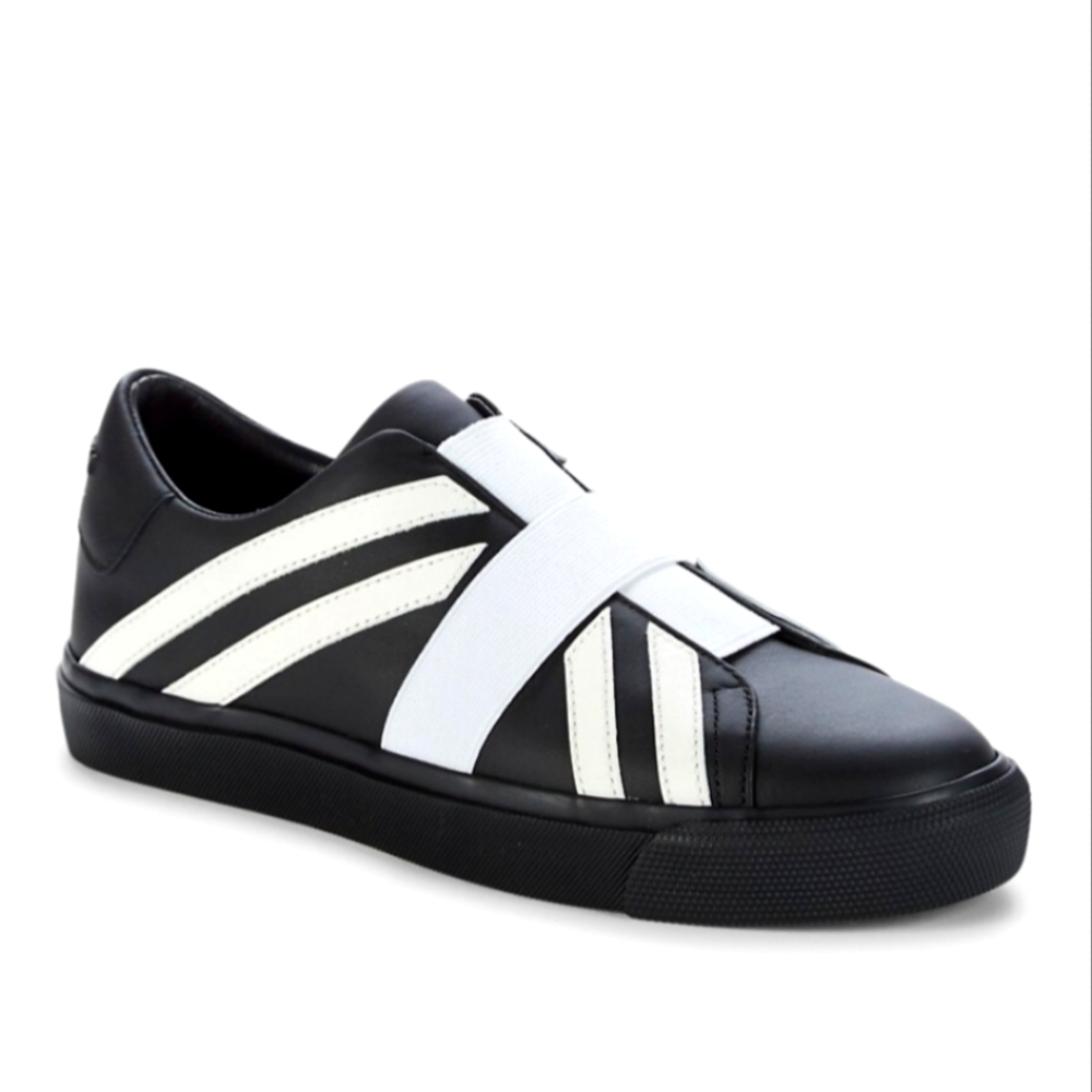 Burberry Black Sneakers with White Cross Straps